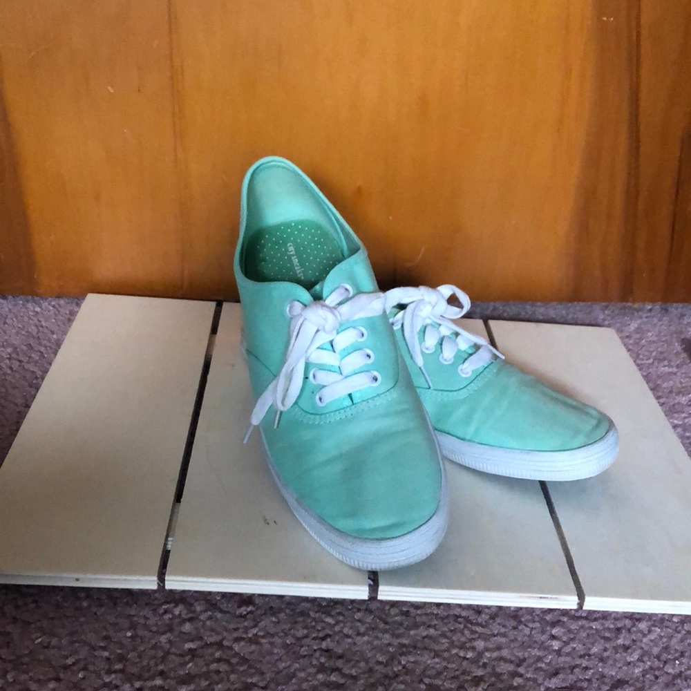 Green sneakers